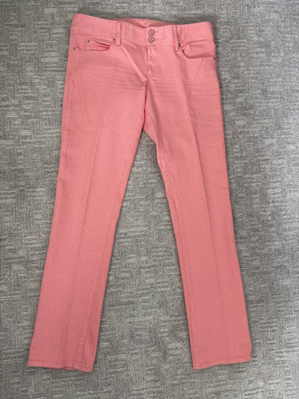 Lilly Pulitzer 12 Worth Straight Jeans Pink Double Button Waist Pockets